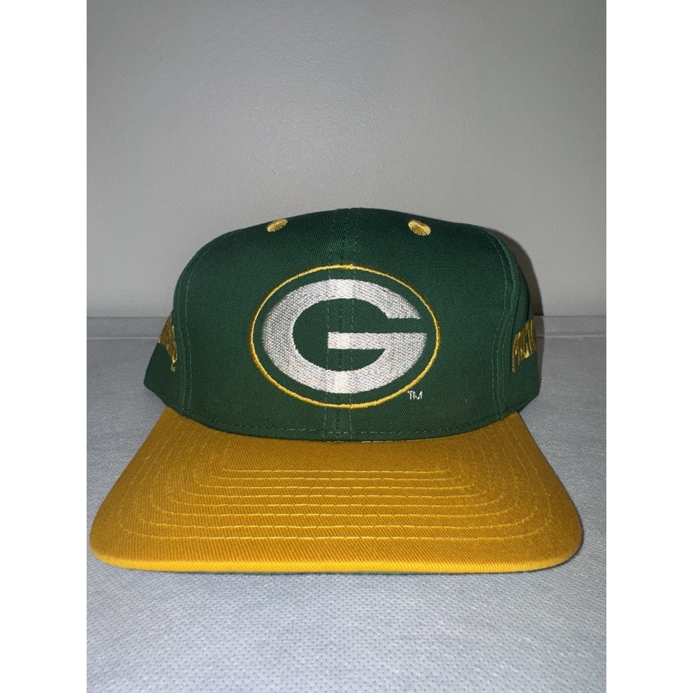 NWT Vintage Green Bay Packers Eastport Snapback Hat NFL Logo Script 90s Cap